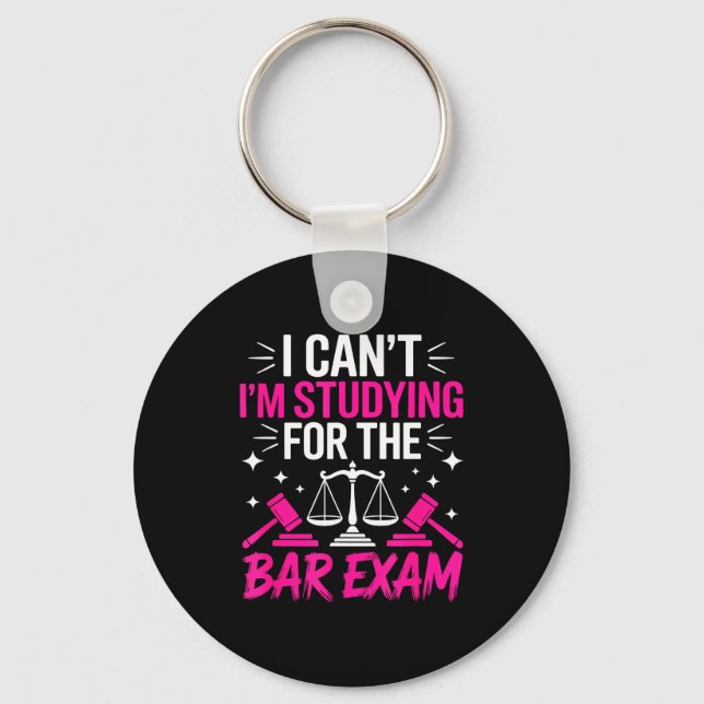 Funny Law School Student Gift - Can't Studying For Keychain (Front)