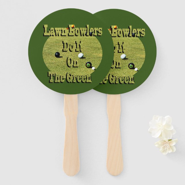 Funny Lawn Bowlers Do It, Hand Fans (Front and Back)
