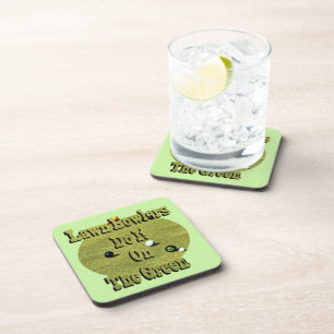 Funny Lawn Bowlers Do It On The Green, Beverage Coaster
