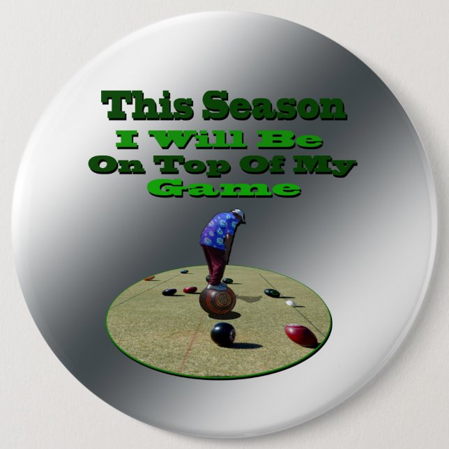 Funny Lawn Bowls, Big Badge Button (Front)