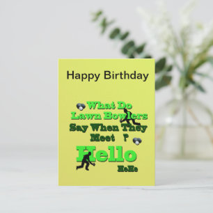 Funny Lawn Bowls Birthday Greeting, Postcard