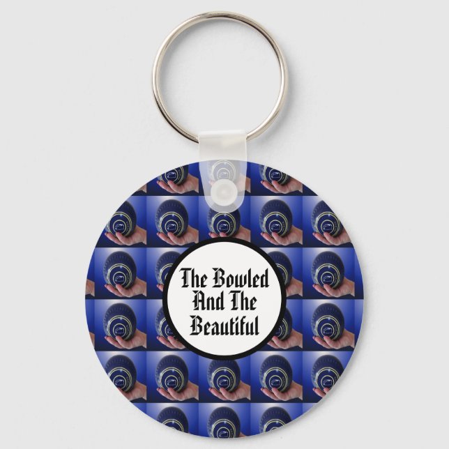 Funny Lawn Bowls Bowled Beautiful Design, Keychain (Front)
