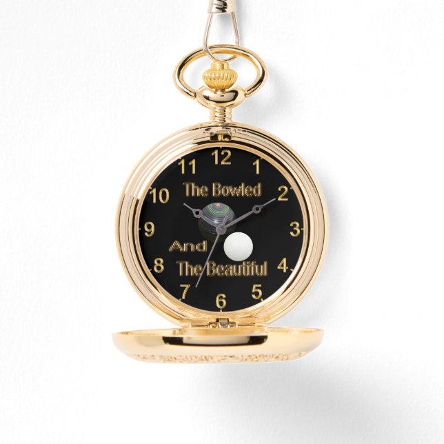 Funny Lawn Bowls Bowled Beautiful, Necklace Watch (Front)