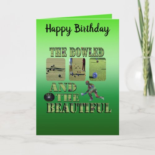 Funny Lawn Bowls Bowled Birthday Wishes Card