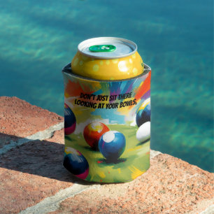 Funny Lawn Bowls Colour Splash, Can Cooler