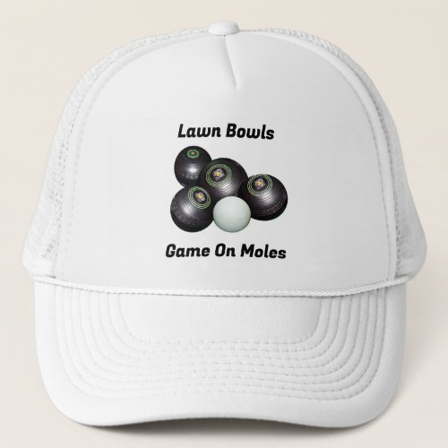 Funny Lawn Bowls Game On M Truckers Hat