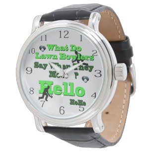 Funny Lawn Bowls Greeting,  Mens Wrist Watch