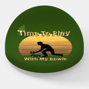 Funny Lawn Bowls Play Time, Paperweight
