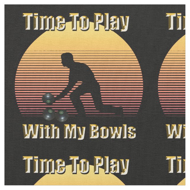 Funny Lawn Bowls Playtime Design, Fabric (Close Up)