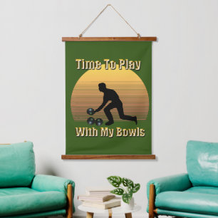 Funny Lawn Bowls Playtime, Wall Hanging Tapestry