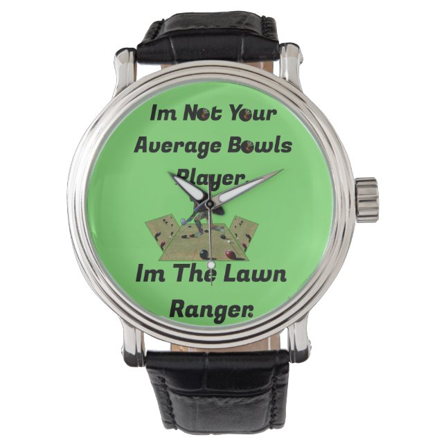Funny Lawn Bowls Ranger, Wrist Watch (Front)