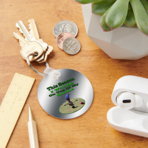 Funny Lawn Bowls Seasons, Button Keyring