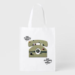 Funny Lawn Bowls Telephone Call,  Grocery Bag