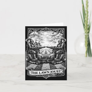 Funny Lawn Care Ride on Lawn Mower Medieval Knight Card