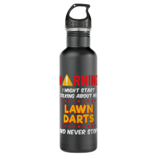 Funny Lawn Darts Joke Graphic Stainless Steel Water Bottle
