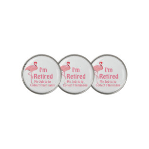 Funny Lawn Flamingo Retirement Party Gag Gift Golf Ball Marker