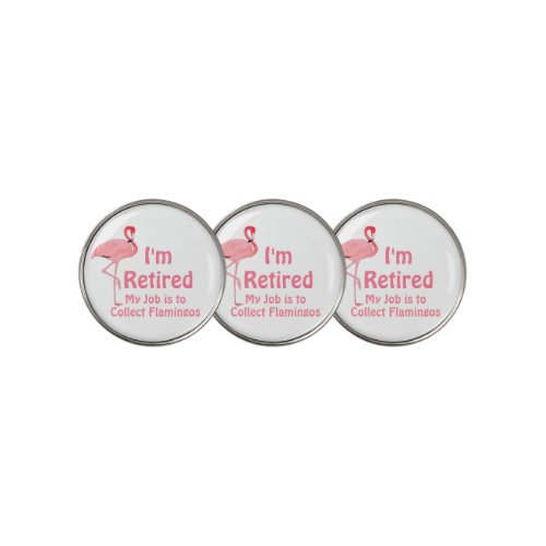 Funny Lawn Flamingo Retirement Party Gag Gift Golf Ball Marker