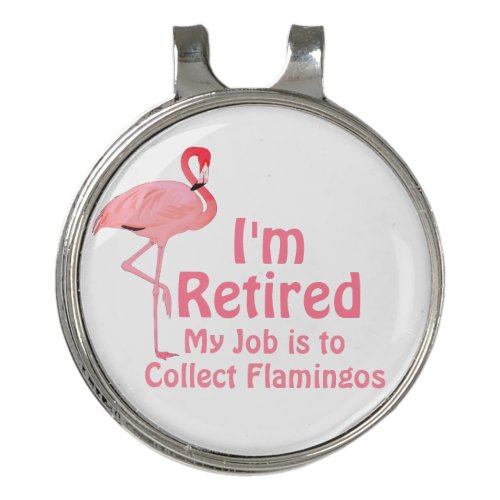 Funny Lawn Flamingo Retirement Party Gag Gift Golf Hat Clip