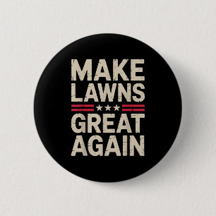 Funny Lawn Mower Art For Men Women Lawn Mowing Lan Button