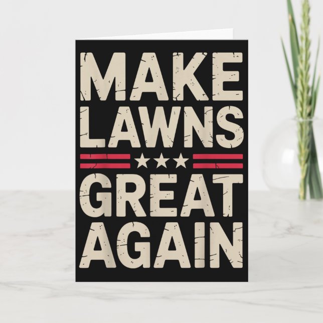 Funny Lawn Mower Art For Men Women Lawn Mowing Lan Card (Front)