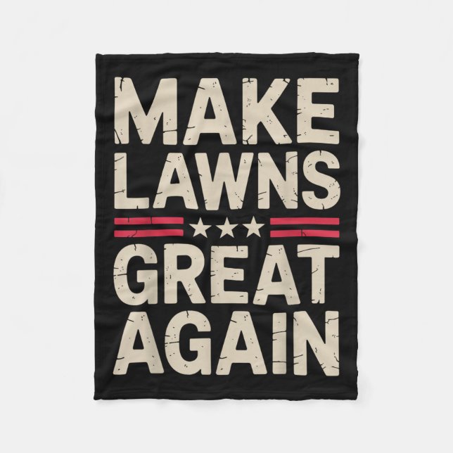 Funny Lawn Mower Art For Men Women Lawn Mowing Lan Fleece Blanket (Front)