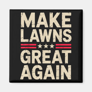 Funny Lawn Mower Art For Men Women Lawn Mowing Lan Magnet