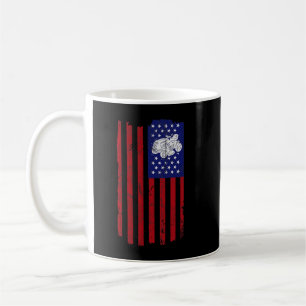 Funny Lawn Mower Mowing American Flag Yard Work La Coffee Mug