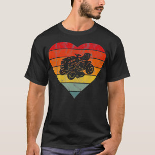 Funny Lawn Mower Mowing Vintage Heart Yard Work T-Shirt
