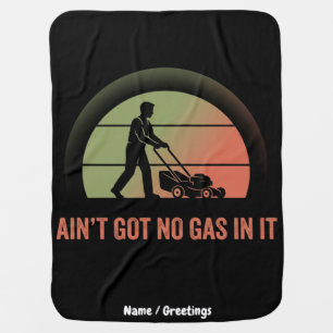 Funny Lawn Mower Quote Vintage Retro Sunset Design Baby Blanket