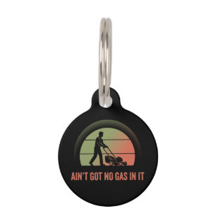 Funny Lawn Mower Quote Vintage Retro Sunset Design Pet ID Tag