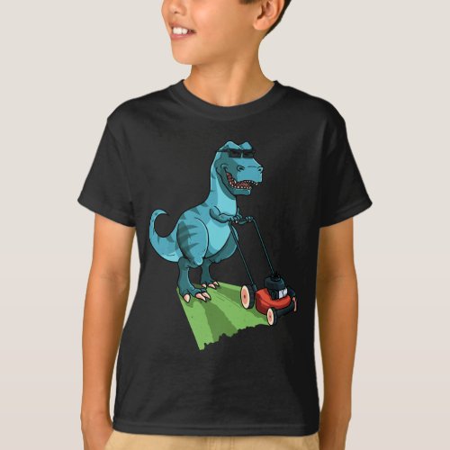Funny Lawn Mower T_Rex Tractor Mowing Gift For  To T_Shirt