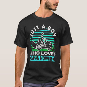 Funny Lawn Mowing Boys Kids Lawn Mower Gardening T-Shirt