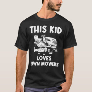 Funny Lawn Mowing Gift For Kids Lawn Mower Farm Ga T-Shirt