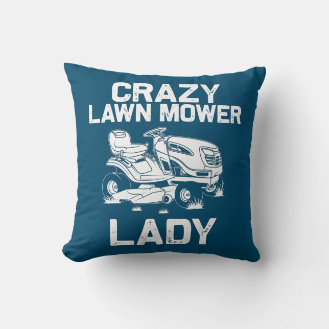 Funny Lawn Mowing Gift Women Mom Lawn Mower Farm Throw Pillow (Front)