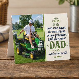 Funny Lawn Mowing Grilling Golf Tie Father's Day Card