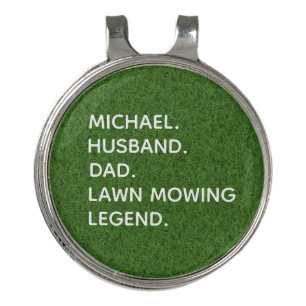Funny Lawn Mowing Legend Personalized  Golf Hat Clip