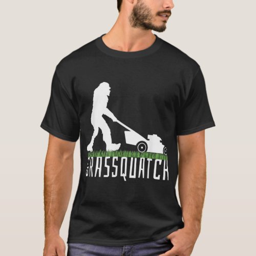 Funny Lawn Mowing Shirt Grassquatch Bigfoot Lawn M