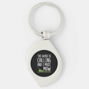 Funny Lawn Mowing - The Grass Is Calling  Keychain