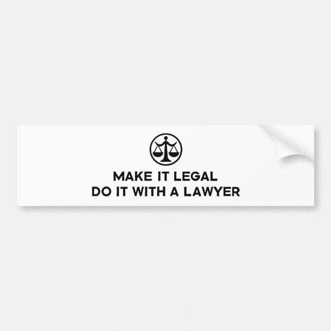 Funny Lawyer Bumper Sticker (Front)