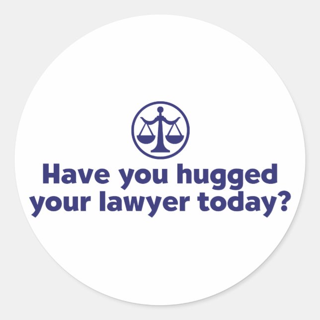 Funny Lawyer Classic Round Sticker (Front)