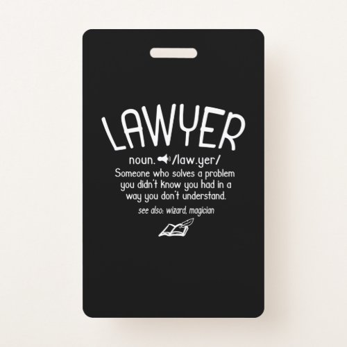 Funny Lawyer Definition Badge