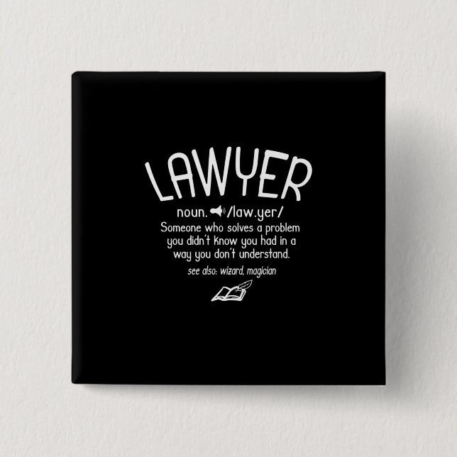Funny Lawyer Definition Button (Front)