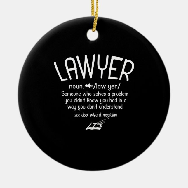 Funny Lawyer Definition Ceramic Ornament (Front)
