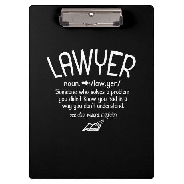 Funny Lawyer Definition Clipboard (Front)