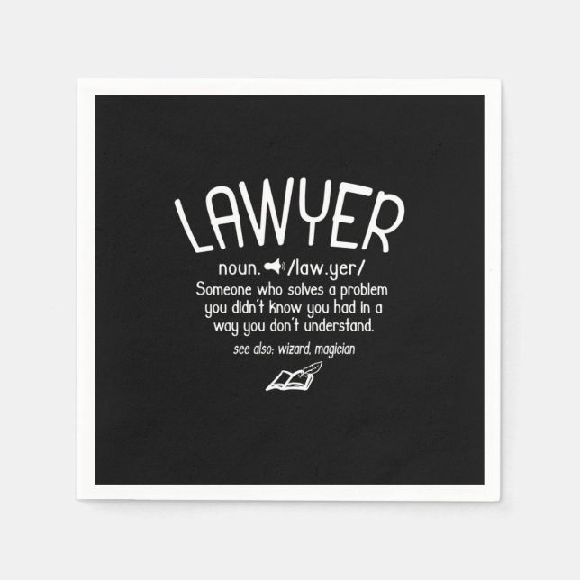 Funny Lawyer Definition Napkins (Front)
