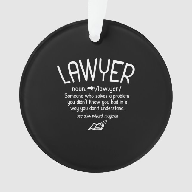 Funny Lawyer Definition Ornament (Front)