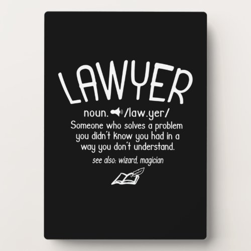 Funny Lawyer Definition Plaque