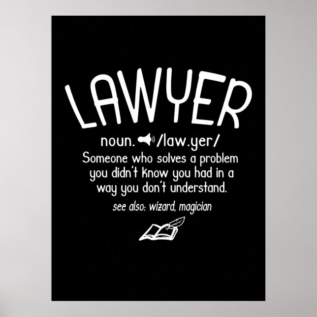 Funny Lawyer Definition Poster (Front)