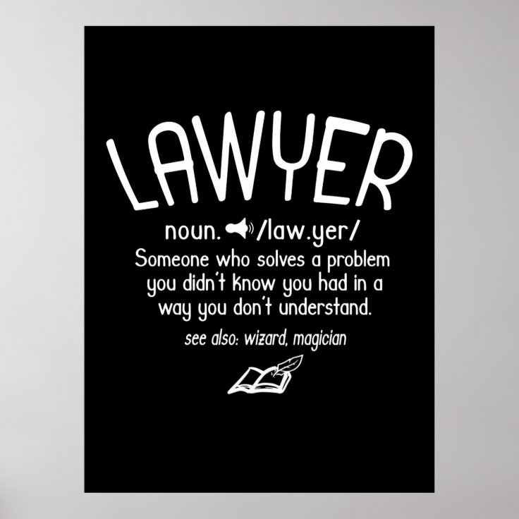 Funny Lawyer Definition Poster Zazzle