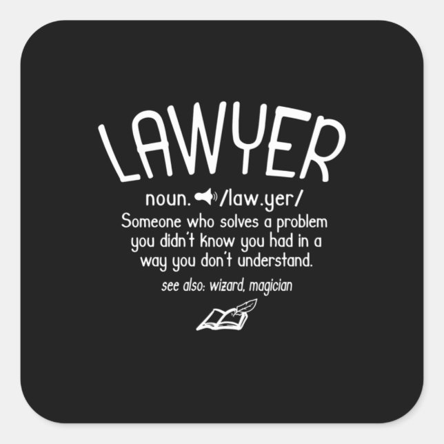 Funny Lawyer Definition Square Sticker (Front)